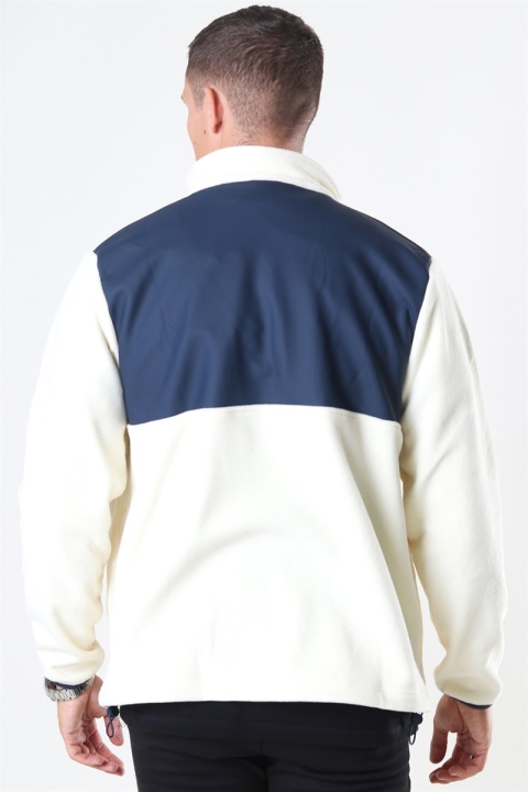 Rains Fleece Zip Puller Jas Off White