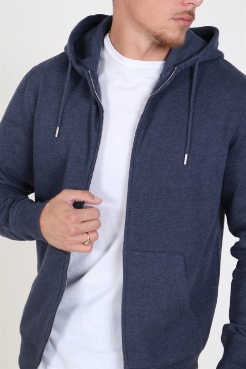 Solid Organic Morgan Zip Sweat Navy Mel