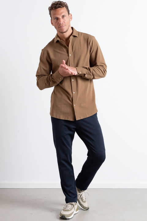 Clean Cut Copenhagen Clean Formal Stretch Shirt LS Brown