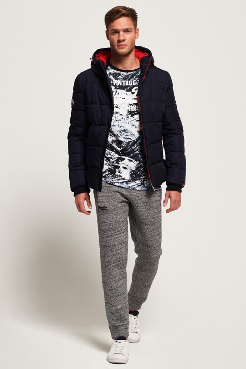 Superdry Sports Puffer Jas Navy/Bright Red