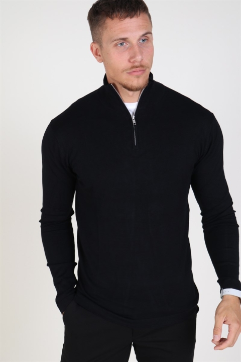 Tailored & Originals Knit - MKlokray Half zip Black