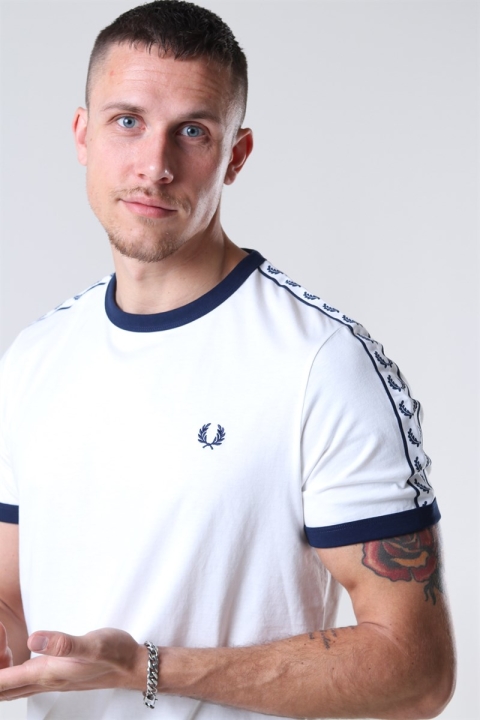 Fred Perry Taped Ringer T-shirt Snow White