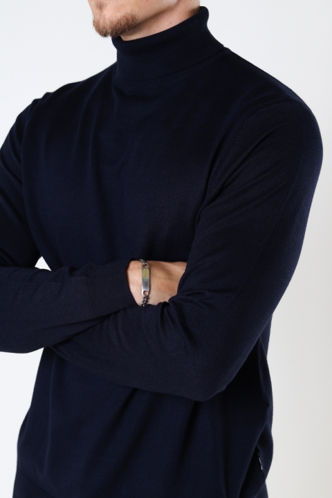 ONLY & SONS WYLER LIFE ROLL NECK KNIT NOOS Dark Navy