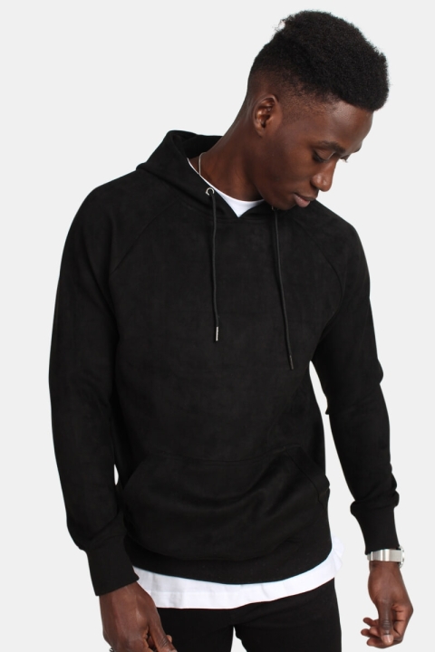 Urban Classics Imitation Suede Hoddie Black