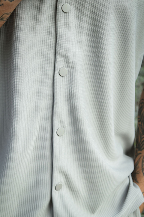 ONLY & SONS Kari Relaxed Plizze Resort SS Shirt Limestone