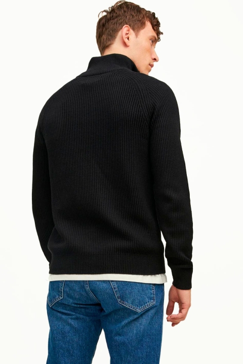 Jack & Jones JJPANNEL KNIT HALF ZIP Black