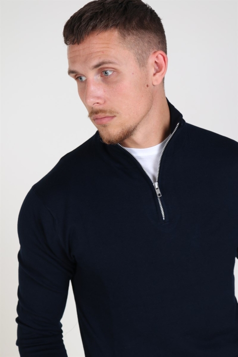 Tailored & Originals Murray Half Zip Breien Insignia Blue