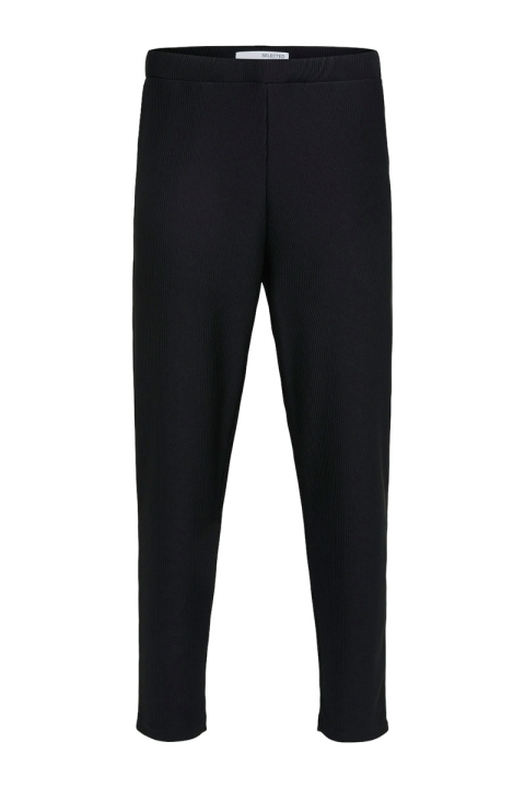 Selected Straight Plisse Trousers Black