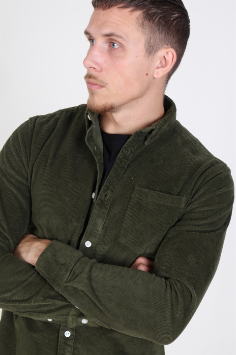 Kronstadt Johan Corduroy Overshirt Olive Green