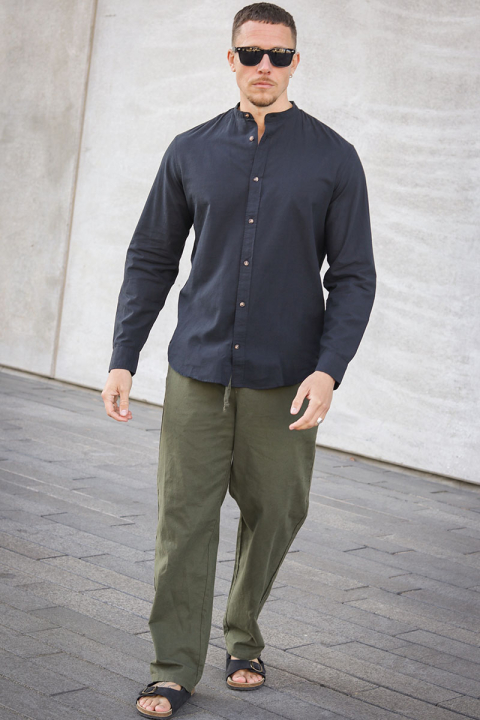Jack & Jones Summer Band Shirt LS Black