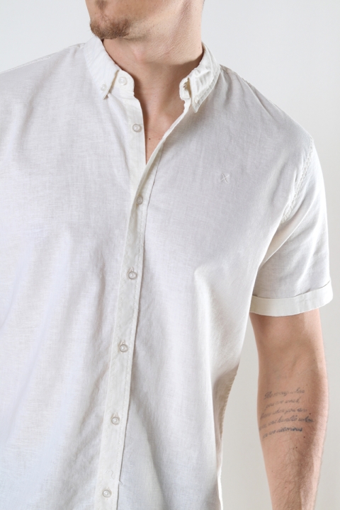 Clean Cut Copenhagen Cotton / Linnen Shirt S/S Ecru