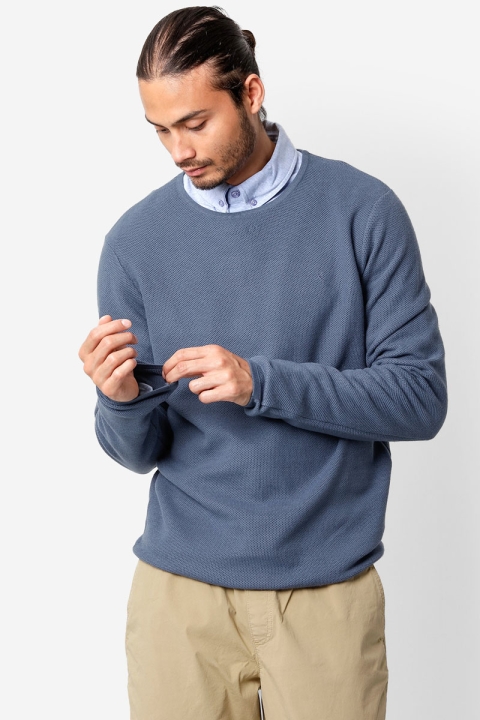 Clean Cut Copenhagen Lauritz Crew Knit Dusty Blue