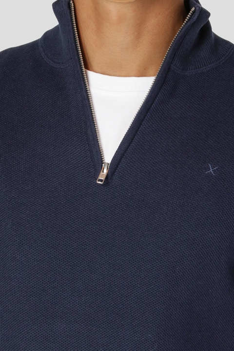 Clean Cut Copenhagen Lauritz Recycled half zip knit Dark Navy