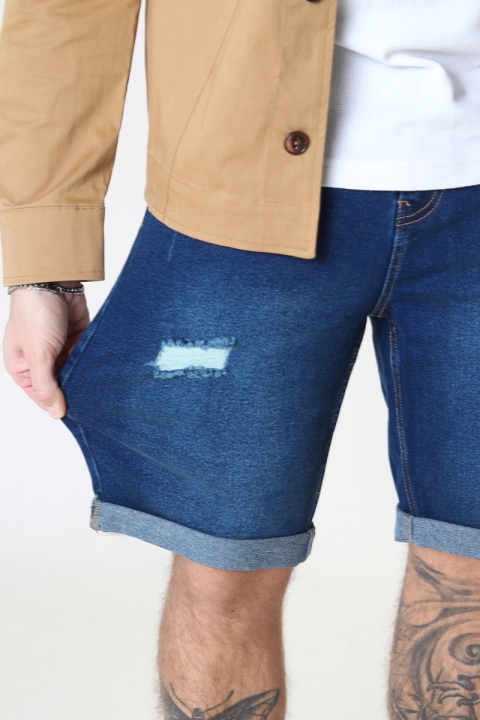 Denim Project Mr Orange Denim Shorts Dark Blue destroy