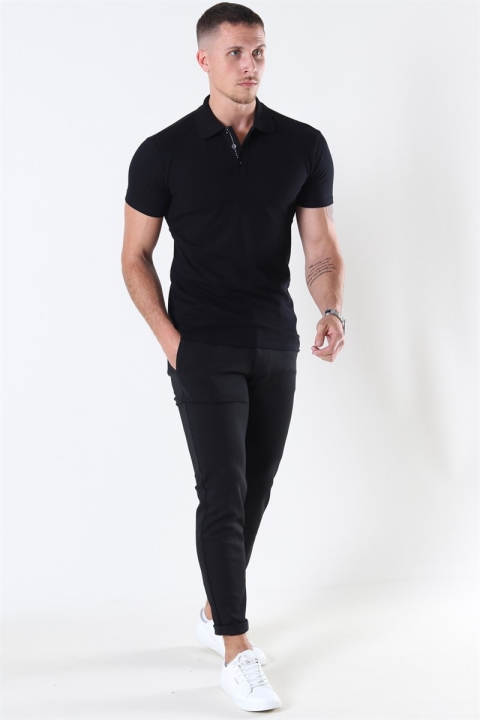 Muscle Fit Stretch Polo SS Black