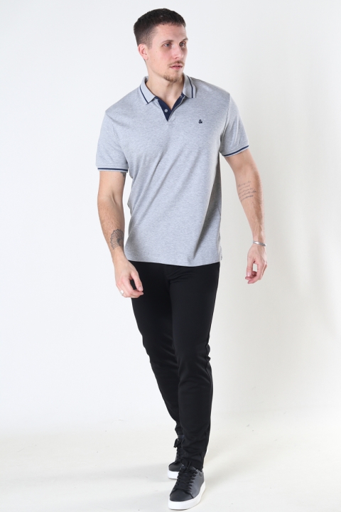 Jack & Jones JJEJERSEY POLO SS NOOS Light Grey Melange REG