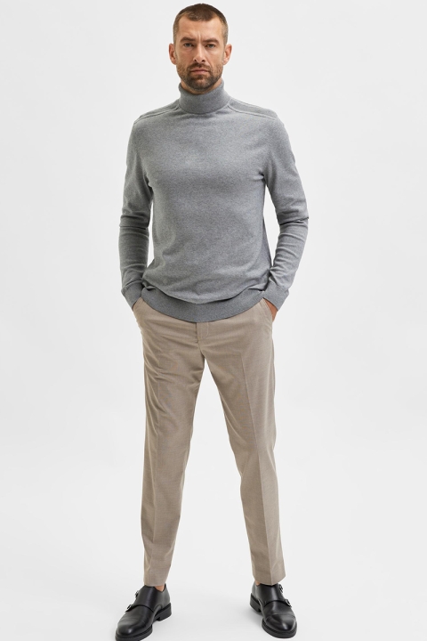 Selected BERG ROLL NECK Medium Grey Melange