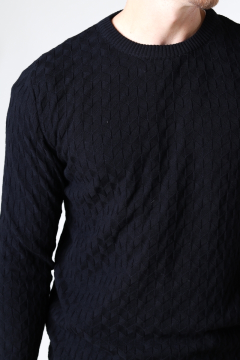 Kronstadt Bertil Cotton crew neck knit Black