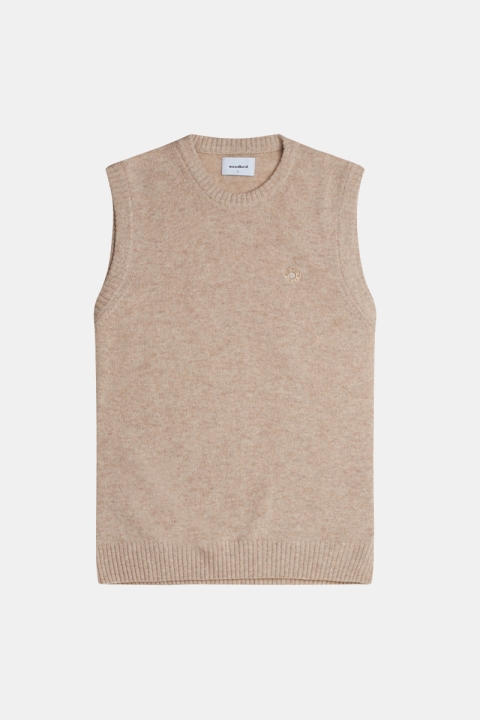 Woodbird Karl Wool Vest Sand