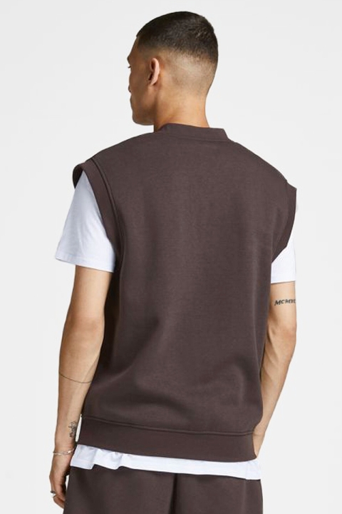 Jack & Jones JORTOBIAS SWEAT V-NECK VEST KA Seal Brown