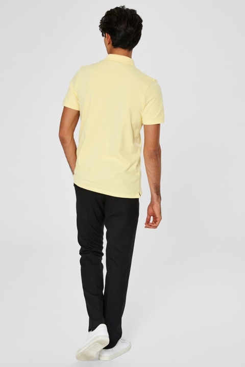 Selected Aro S/S Embroidery Polo Overhemd W Noos Mellow Yellow