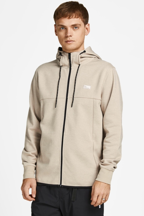 Jack & Jones JCOAIR SWEAT ZIP HOOD SN Oxford Tan