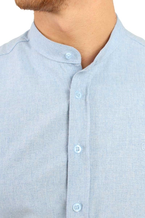 Clean Cut Rooney Flannel Henley Overhemd Light Blue