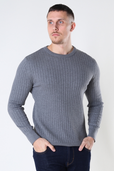 Kronstadt Jacksen rib crew knit Anthracite