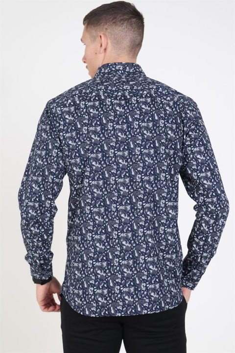 Jack & Jones Focus Paisley Overhemd Navy Blazer