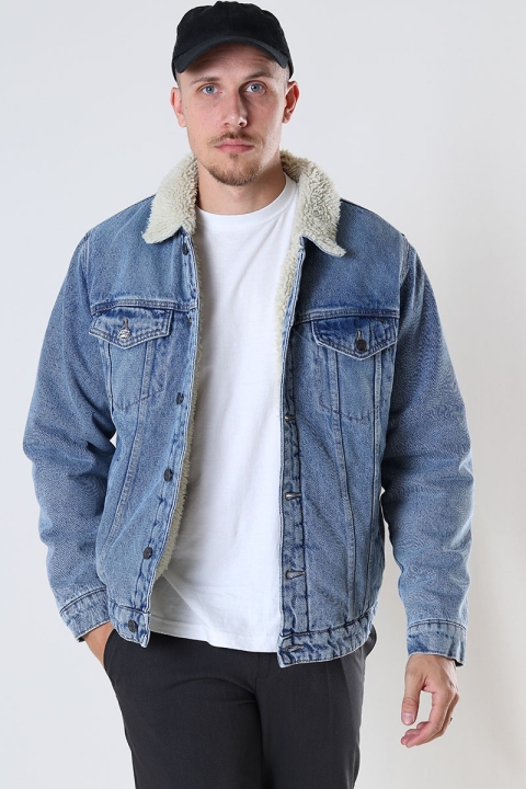 ONLY & SONS LOUIS TEDDY JACKET Blue Denim