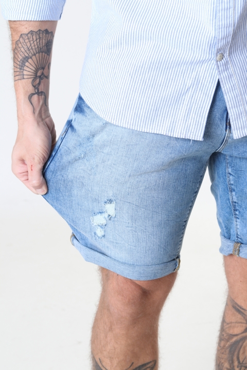 Clean Cut Copenhagen Chris Stretch Shorts 3002 Light Blue Denim