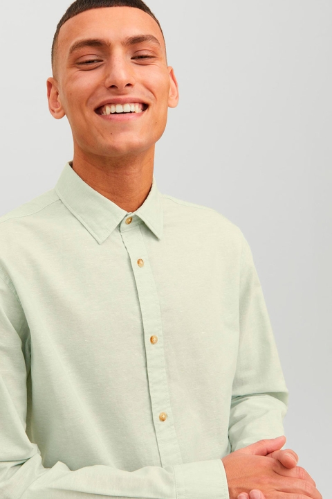 Jack & Jones Summer Linen Shirt LS Granite Green