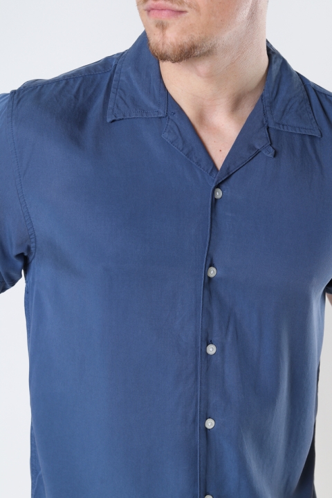 Kronstadt Cuba Tencel s/s shirt Blue