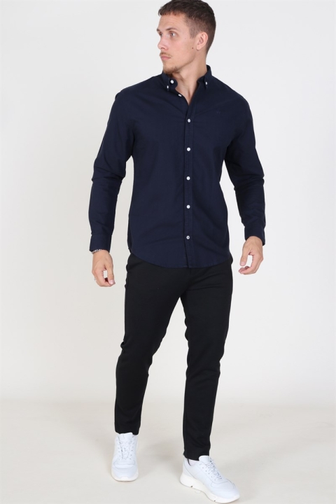 Kronstadt Johan Oxford Washed Overhemd Navy