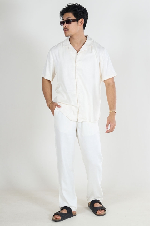 ONLY & SONS Kari Relaxed Cuba Shirt Viscose Linen White