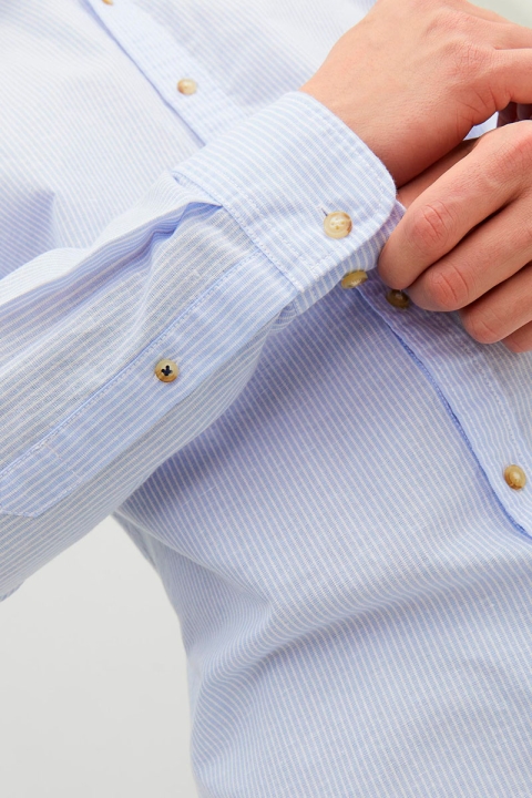 Jack & Jones SUMMER LINEN BAND SHIRT L/S Cashmere Blue Stripe