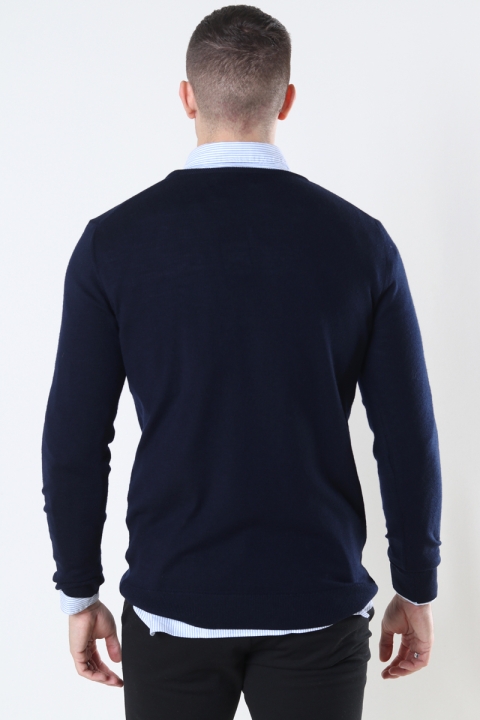 Clean Cut Copenhagen Merino Wool Crew Breien Navy