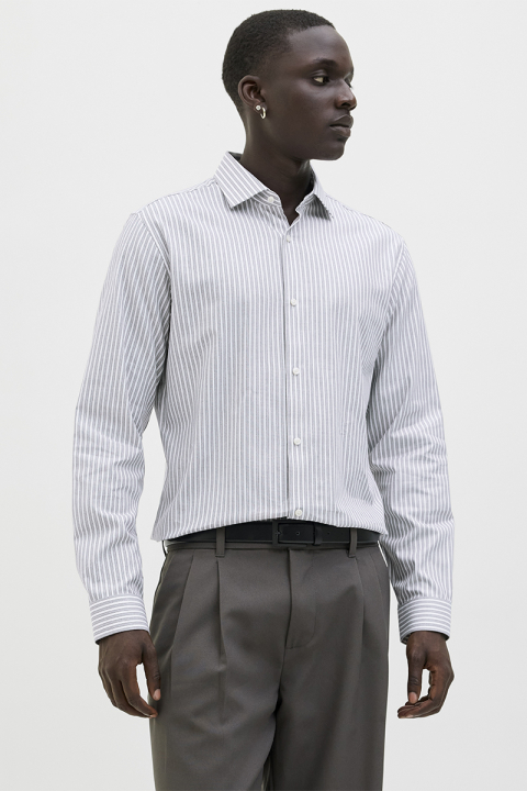 Jack & Jones Parker Wrinkle Resistant Shirt LS Bright White Stripe