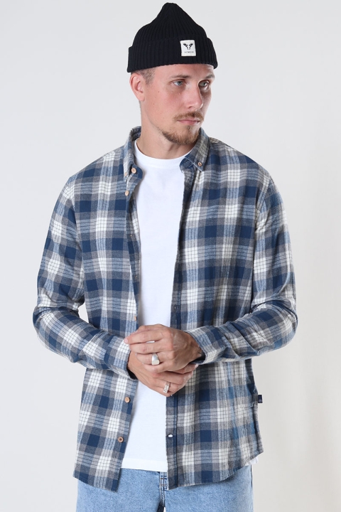 Kronstadt Dean Flannel check shirt Grey / Blue