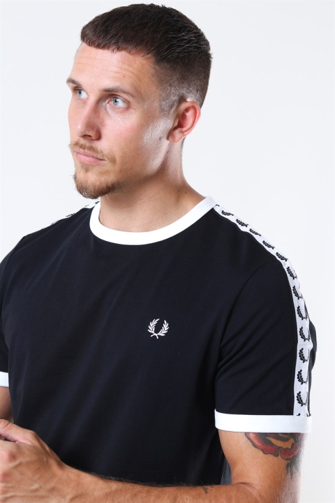 Fred Perry Taped Ringer T-Shirt Black