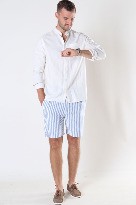 Kronstadt Chill Oxford stripe shorts Light Blue / White stripe 2