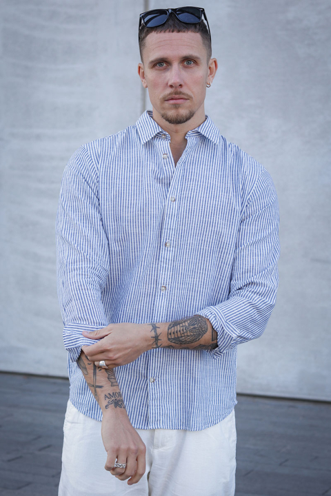 Jack & Jones Summer Shirt LS Infinity Stripe