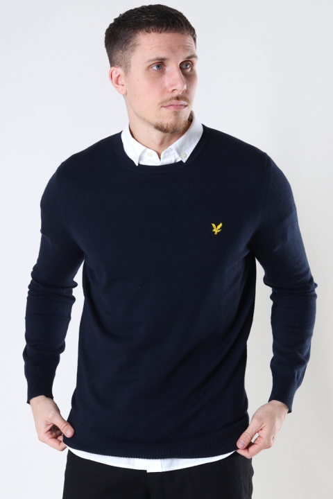 Lyle & Scott Cotton Merino Crew Jumper Dark Navy