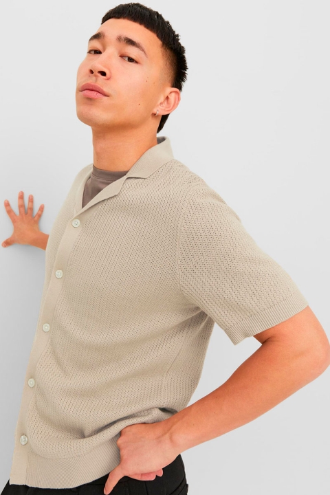 Jack & Jones JPRBLAWOODY KNIT POLO White Pepper