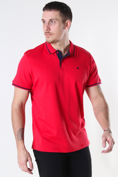 Jack & Jones JJEJERSEY POLO SS NOOS True Red REG