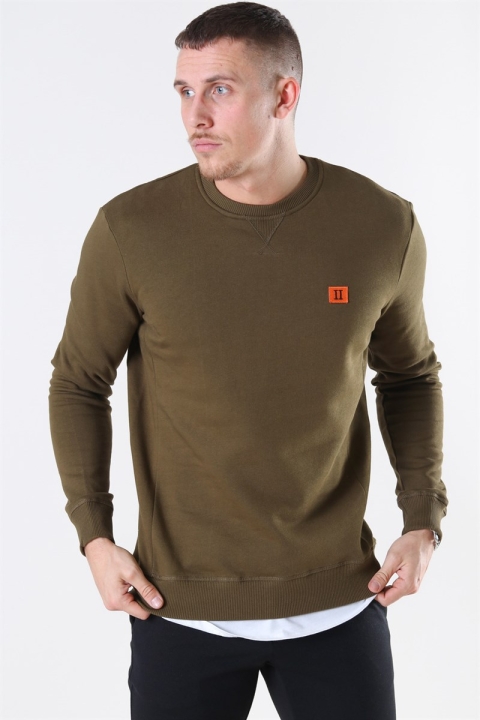 Les Deux Dark Oliven Green/BKloknt Orange Piece Sweatshirt