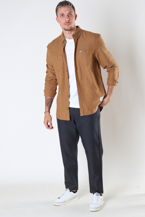 TJM TWO TONE OXFORD SHIRT Desert Khaki