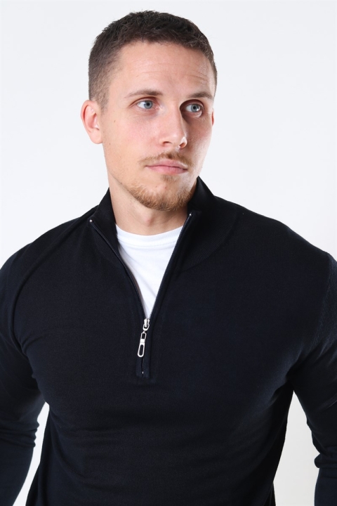 Jeff Argento Half Zip Breien Black