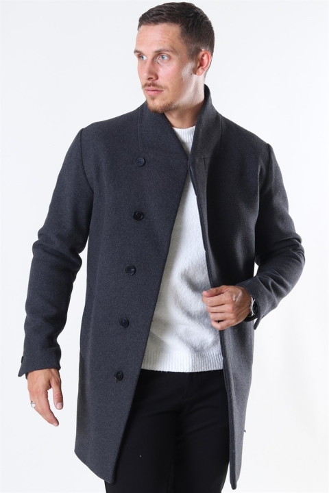 Jack & Jones Collum Wool Coat Dark Grey