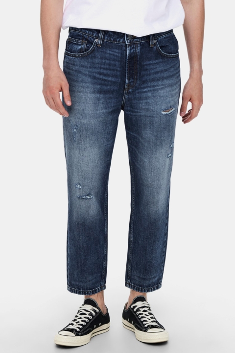 ONLY & SONS ONSAVI BEAM LIFE CROP BLUE ST 0478 Blue Denim